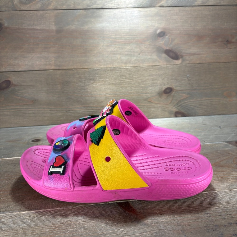 Crocs Classic Womens size 9 shoes Pink Charm slides Sandals